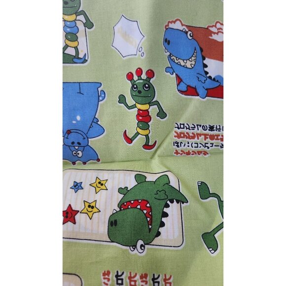 Material Green Cotton Happy Monsters Cartoon blocks 8 yards of 45" Cotton Fabr - Picture 12 of 16